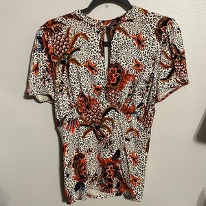 Free People Keyhole Printed Top